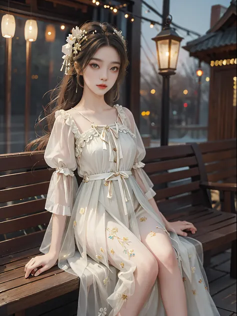 Sweet girl clothes10,korean dress,fashi-girl, red lips, mature female, makeup, Big eyes, Pretty eyes, ((full body)), ((Random shooting angles)), (best quality, masterpiece:1.2), ultra-detailed, (realistic:1.37), beautiful, youthful, glamorous model with (d...