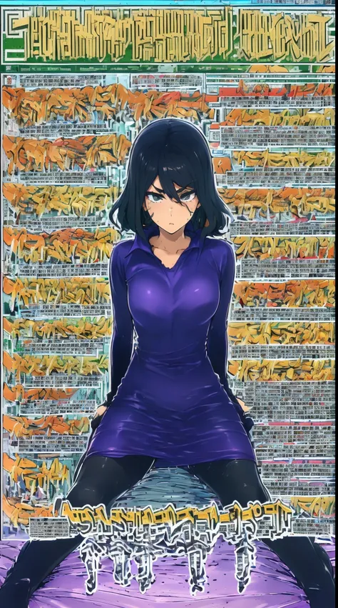 (La mejor calidad, 8k, 12), 1  chica, Tatsumaki, Pelo corto, cabello verde, tiny breast, El cuerpo perfecto, Cara ultra detallada, Labios detallados, ojos delgados, vestido negro, Standingn, tentador, excitado, areolas convexas, en celo, Milf, vapor, sexo,...