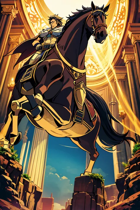 The King of Riders, majestic and powerful, astride a mighty steed, a symbol of authority, strength, and commanding presence.