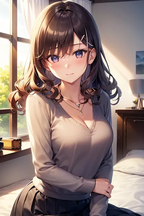 (masutepiece, Best Quality, hight resolution, nffsw, Perfect Pixel, depth of fields, 4K, nffsw, nffsw))), (Yumegatari), 1girl in, Single, Solo, Beautiful anime girl, Beautiful Art Style, Anime Character, 20 years old, ((Long hair, Bangs, dark brown hair, C...