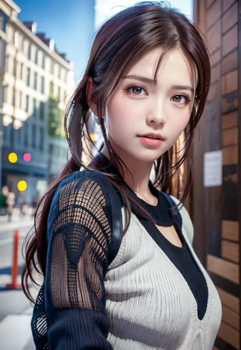 8K, of the highest quality, masutepiece:1.2), (Realistic, Photorealsitic:1.37), of the highest quality, masutepiece, Beautiful young woman, Pensive expression,、A charming、and an inviting look, Ski Wear, Hair tied back, Cinematic background, Light skin tone...