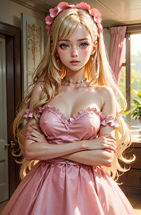 barbie wear pink transparent night lingerie blonde long hair, ((nsfw)),((nude)), ((braless)), ((nipples)), ((vagina)),(crotch), masterpiece, hyperdetail,8k , sharp eyeasterpiece, best quality:1.2),(8k,highres,RAW photo,realistic,photo-realistic:1.3),(detai...