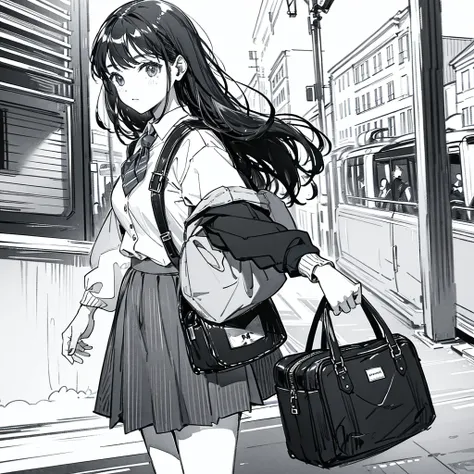 girl going to school