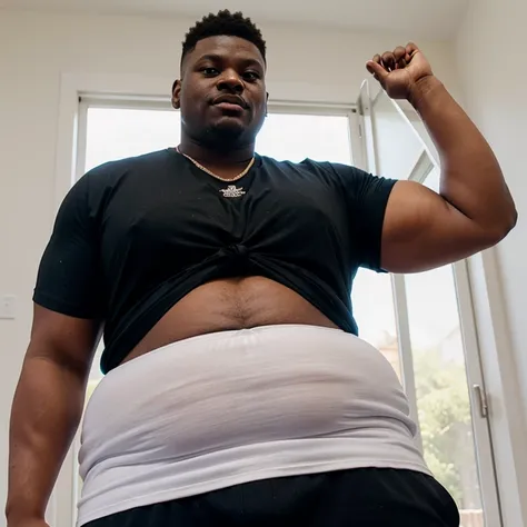 Extremely & visibly Fat 950+ pound Zion Williamson with his belly hanging out of his clothes and  visible.