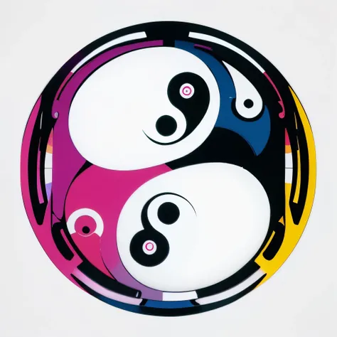 Colorful ying yang symbol