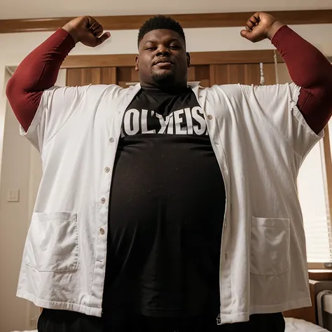 2+ Extremely Fat & overweight 950+ pound Zion Williamson with his belly hanging out of his clothes and  visible, his clothes ripped apart because his belly was too big.