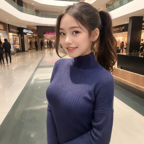 ((Best Quality, masutepiece, 超A high resolution、The most complex and detailed depictions))、(Very bright daylight white lighting:1.1)、(very young 10 year old girl:1.5)、(petite and short girl:1.5)、Woman in turtleneck sweater、beatiful detailed eyes、(Long wavy...