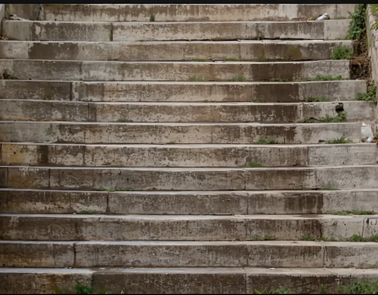 escadas de concreto, deteriorada, reslista