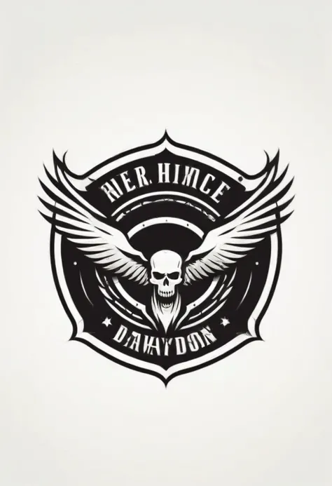 Harley Davidson logo design,t shirt design,beefy style,design only,white background,no model,professional,high contrast,high-res,ultra-detailed,vivid colors,metallic accents,sharp focus,edgy,dynamic composition,gritty texture,rough brush strokes,mechanical...