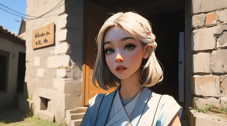 master part, 4K Ultra HD, foco nítido, Realistic; hololive&#39;s style girl Gura Gawr in a stylized jumpsuit, apenas parte superior, Close, mantenha o rosto da Gawr Gura, mais realista, dentro de uma casa.