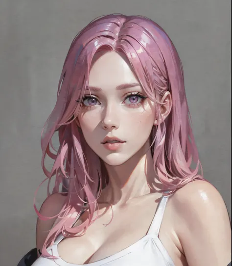 Erasing a masterpiece girl, hiquality, 8K, Realistic anatomy, Correct anatomy, pink-haired girl with pink hair, tmasterpiece