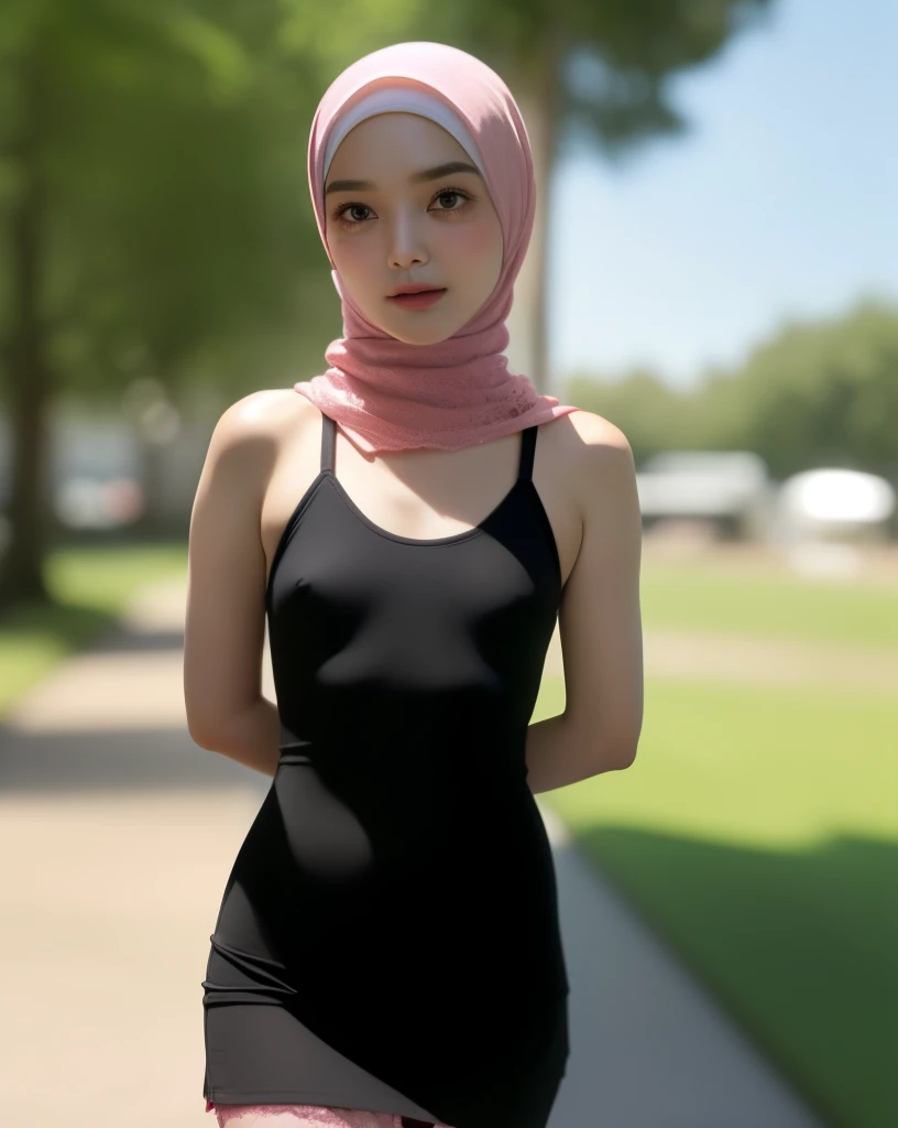 (((HIJAB MALAY GIRL))), top-quality、masterpiece、Surreal、((childs room))、((Stuffed animals are on display.))、transparent Gymnastic suit、japanes、Pupils、tiny girl、The appearance of the child、Height 140cm、hchool girl、small body of a child、streaks、Thin leg、repo...