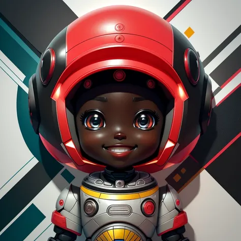 (cute black baby robot smiling) stylized identical to 1940 |)), acolchoamento ,multidimensional geometric wall PORTRAIT, arte, Chibi,
Yang016K, lindo,(( cor vermelha predominante, rosa e branco))
Primary works, qualidade superior, melhor qualidade, Arte Of...