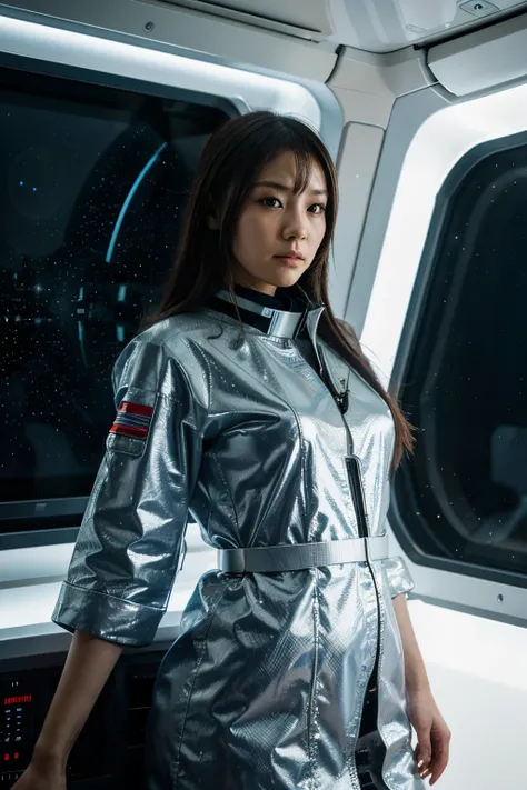 spaceships, Nurse, japanaese girl, Galaxy, zero gravity