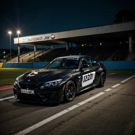 Black Bmw night racing