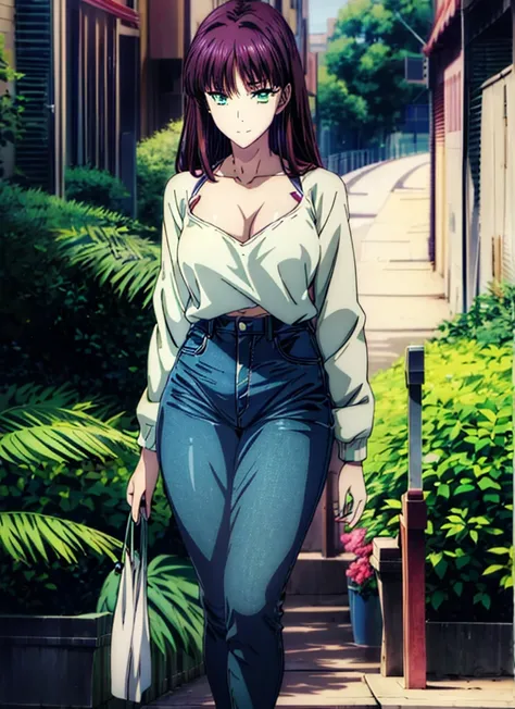 anime girl in jeans and white shirt,, anime lush john 8k woods, Misato Katsuragi, Seductive Anime Girl, anime moe art style, anime visual of a young woman, (Anime Girl), beautiful anime woman, realistic anime art style, anime style 4 k, nffsw,hiquality,Con...