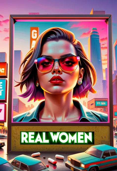 capsuled, pillis, gta style txt that says, " real women exist ", gta faces inside a framed capsuled pills, framed, " real women ...