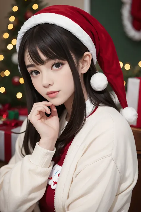 Christmas,girl with,cute little