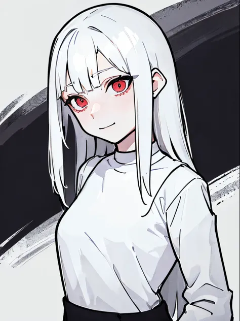 style of painting,(empty background),((Flat chest)),(Front Portrait), (Black and whature Women,((Microthorax)),(High cold),Hey, hey, smile,monochrome, blank stare, dead fish eyes, cool beauty,half lidded eyes, indifferent expression, black and white portra...