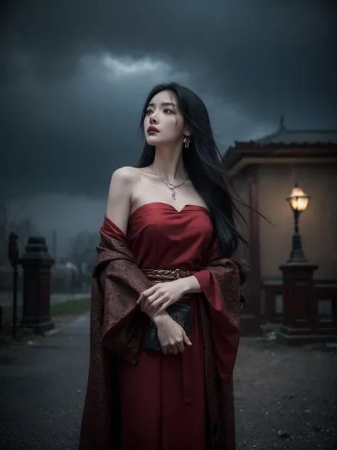 Plague Doctor&#39;Judgment of、origin of humanity、underworld、The catastrophic world of death、Blood rain、Covered in blood......., Women with long hair, Makeup reminiscent of the devil, A face that looks like that ;Sewn together with the mouth closed.......、D...