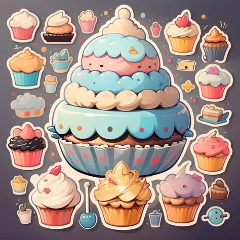 clip art , cupcake stickers , Fundo , white backgrounid,No background