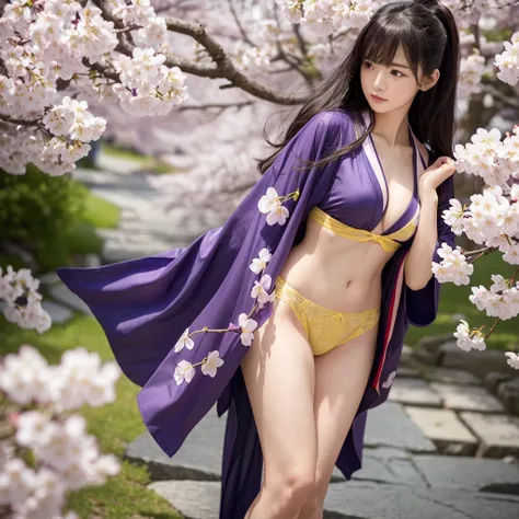 (Purple kimono)、(top-quality,​masterpiece:1.3,超A high resolution,),(ultra-detailliert,Caustics),(Photorealsitic:1.4,RAW shooting,)Ultra-realistic capture,A highly detailed,high-definition16Kfor human skin、 Natural Skin Texture、、The skin looks healthy with ...