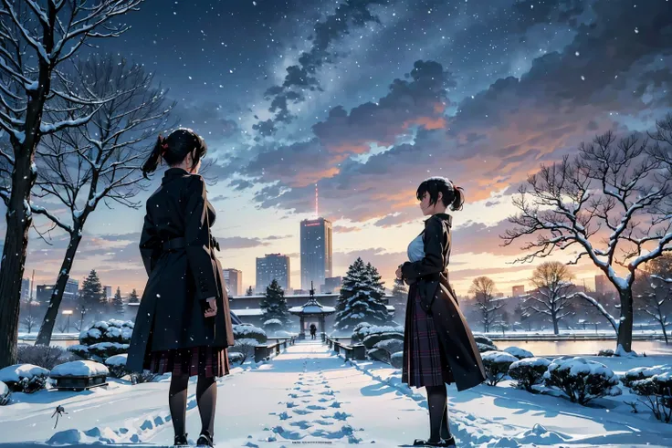 ((​masterpiece)), ((top-quality)), (hight resolution), (extremely detailed CG unified 8k wallpaper),(Near and far law),(beautiful night scene:1.4),(projected inset),(((very dark background))),depth of field,(Midnight:1.4),midwinter,(cloudy ash sky:1.2),(De...