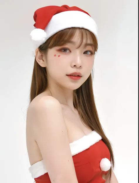 Araffe girl with a Santa Claus hat posing for a photo., Lalisa Manobal, Parque Ji-min, Sakimichan, ulzzang, Modelo IG | Artgerm, Kim Doyoung, Lalisa Manoban de Blackpink, Heonhwa Choe, Jaeyeon Nam, Sun Yunjoo, ji-min, Lee Ji - Eun