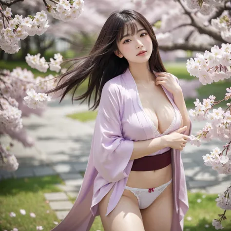 (Purple kimono)、（Get on all fours and stick your butt out）、(top-quality,​masterpiece:1.3,超A high resolution,),(ultra-detailliert,Caustics),(Photorealsitic:1.4,RAW shooting,)Ultra-realistic capture,A highly detailed,high-definition16Kfor human skin、 Natural...