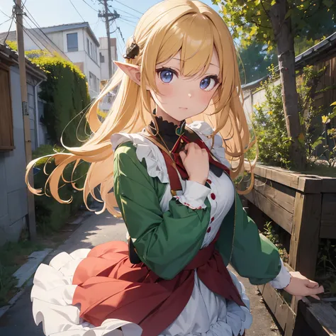 Anime Girl,
It has an elf motif such as pointed ears。The appearance age is about 20 years old。She is also the only magical girl in the film to be told about her age(At that time, it is written that she is old for a magical girl)。

Short hair with blonde si...