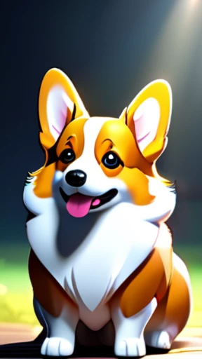 (super cute,fantasy,Welsh Corgi:1.1),glowing effect, dynamic, centered, sharp focueautiful detailed:1.1) face, (very realistic,photorealistic:1.37), Game Art, (hyper detailed:1.1), cartoon, cinematic, raytrace, (Trend on artstation:1.1)