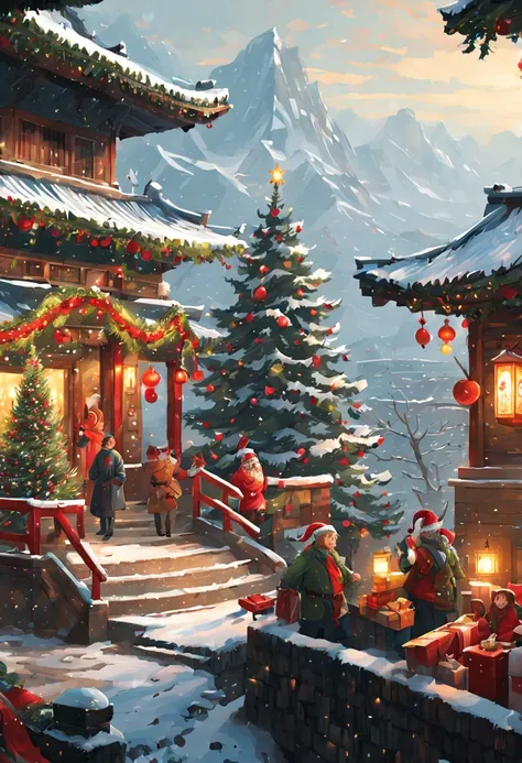 (by Kim Jung-gi:1.2), christmas, intricate, (best quality, masterpiece, Representative work, official art, Professional, unity 8k wallpaper:1.3)