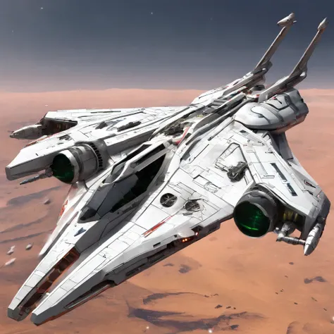 Description of the Battle Shuttle of the Beithon Empire, 8K resolution, higly detailed, photo realistic The battle shuttle of the Beithon Empire is a multi-purpose space ship, designed for combat operations in space and atmosphere. It can be used to destro...