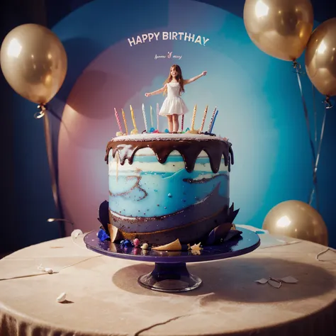 Happy birthday wendy in hd a cake and a surreal dream surroundings