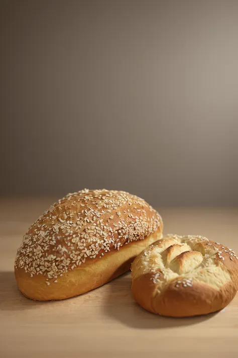 Breads wallpaper, 4k, ultra realistic, real breads, masterpiece, French bread with little wheat thrown on top