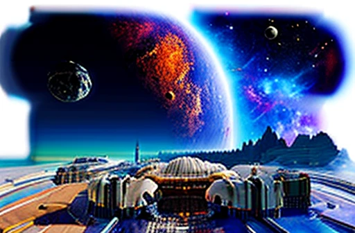 station space planet star city galaxy.(((masterpiece)))