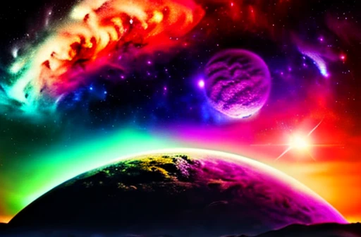 imagem chamativa do universo captura a grandiosidade do cosmos, with its vibrant colors and its infinite vastness.