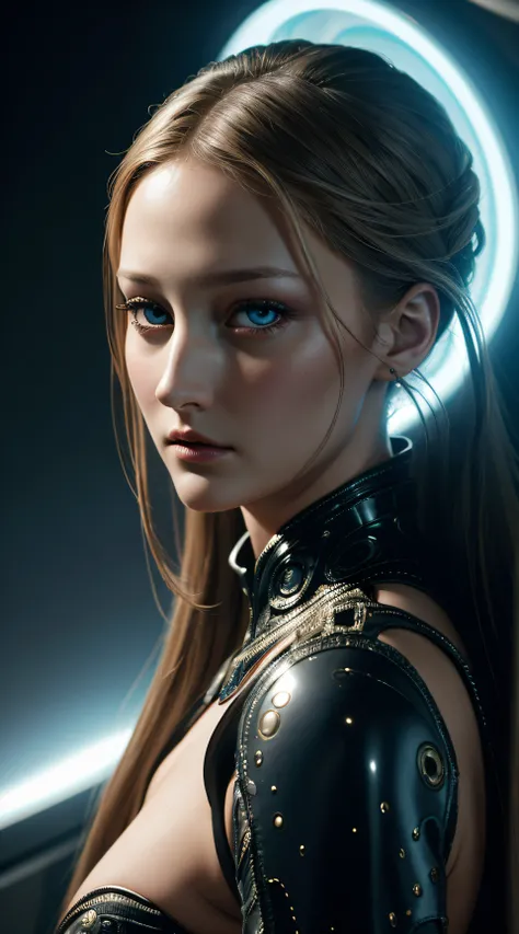 Leelee Sobieski, wearing Alien sexy clothes. professionally retouched, soft lighting, realistic, smooth face, perfect eyes, sharp focus on eyes, 8 k, high definition, insanely detailed, intricate, elegant. in a natural background.