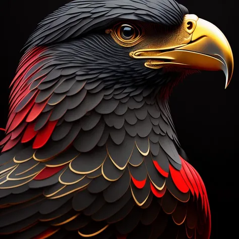 intricate and colorful, (digital painting:1.2) giant eagle, scarlet and gold plumage, head on, flying with talons extended, concept art, octane render, trending on artstation, neon-noir background, iolibt, vfx, Blender and Photoshop, octane render, excelle...