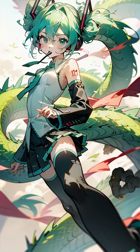 "Chinese dragon wears equipment like Hatsune Miku"