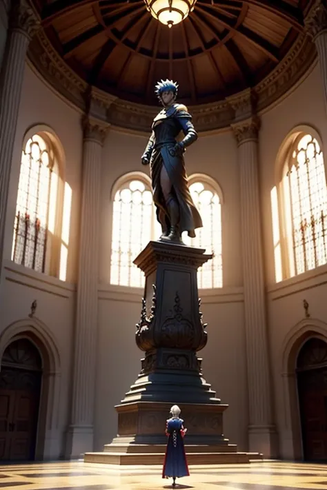 Characters stand in a large room with statues, screenshot from the anime film, anime movie screenshot, Screenshot of the 2012 animation, in the anime film, TV animation stills, Still from anime, Kuro anime screenshots, anime movie scene, Today’s recommende...