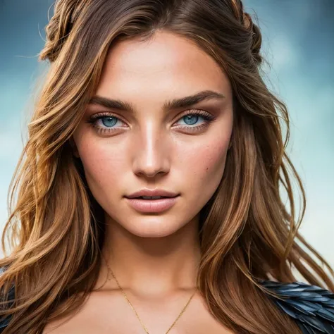 instagram, mid shot photo of [Lily Donaldson|laurabailey] as [QuantumASMR|Celine Farach], egirl makeup dark fantasy background, charming smirking by Martin Deschambault and Robert McGinnis ultra realistic highly detailed intricate photorealistic analog sty...