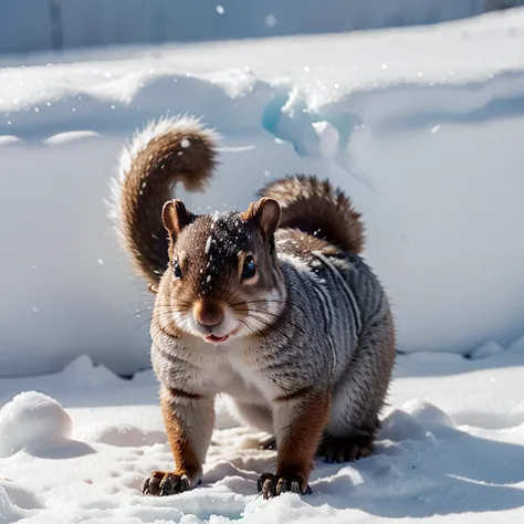 Arctic squirrel snow tundra, high definition, super detailed