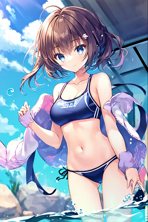 1girl in、twin-tailed、swim wears