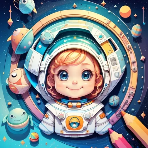 (cute spaceship smiling) Munchkin, Geometric multidimensional wall portrait, livro de arte, Tchibi,
Yang08k, Beautiful, Colouring,
Obras, of the highest quality, best quality, Arte Oficial, Beautiful and Aesthetic,