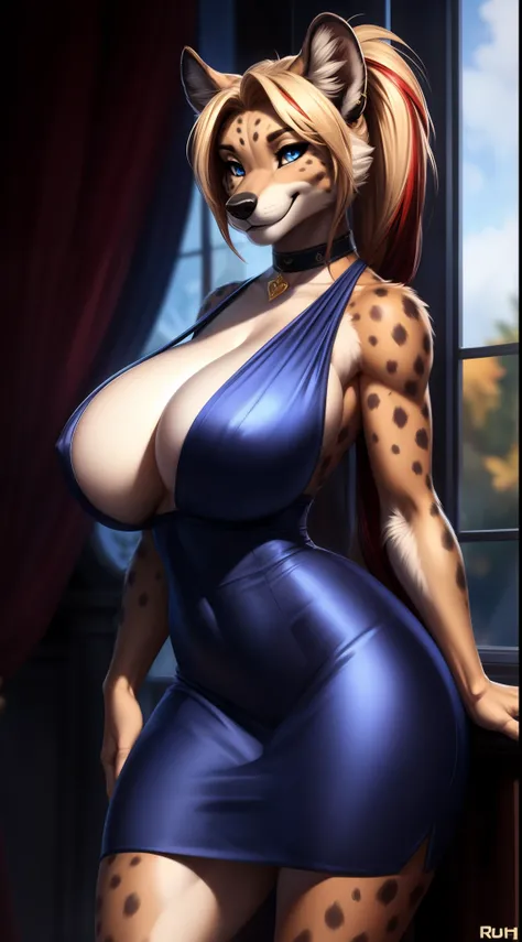 Draft Sketch (nsfw)))), uploaded the e621, beautiful and detailed,woman (((female))) ((anthro)) hyena, Ross Tran, by ruan jia, by zaush, by foxovh, lighting cinematic, seductor, hyena, thighighs, (huge chest) foxovh 1girls ai_generated masterpiece:1.2, bes...