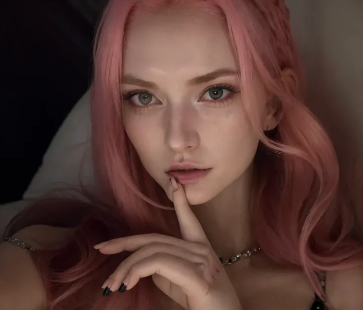 there is a woman with pink hair a funny face, Alexandra Waliszewska, Anna Nikonova aka Newmilky, Amouranth, Yelena Belova, julia gorokhova, Viktoria Gavrilenko, Olga Buzova, Eleanor Tomlinson, Anastasia Ovchinnikova, ava max, Estilo de Julia Razumova