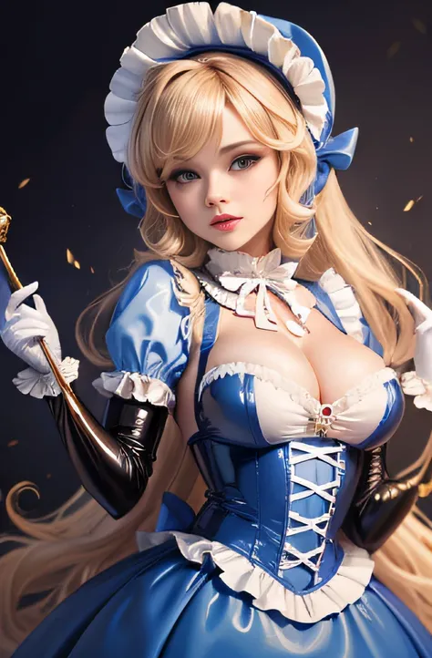 Little Bo Peep in latex with long gloves