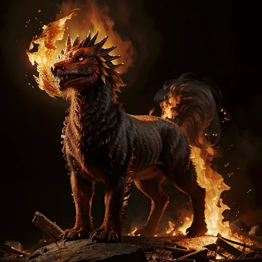 Majestic hellish fire creature