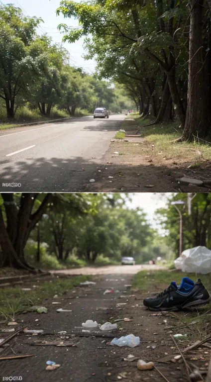 Image comparing nature and plastic